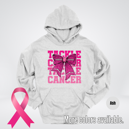 Tackle Cancer Coquette Football Breast Cancer Awareness 2 Hoodie