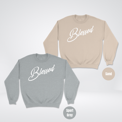 Blessed Script Heavyweight Unisex Crewneck