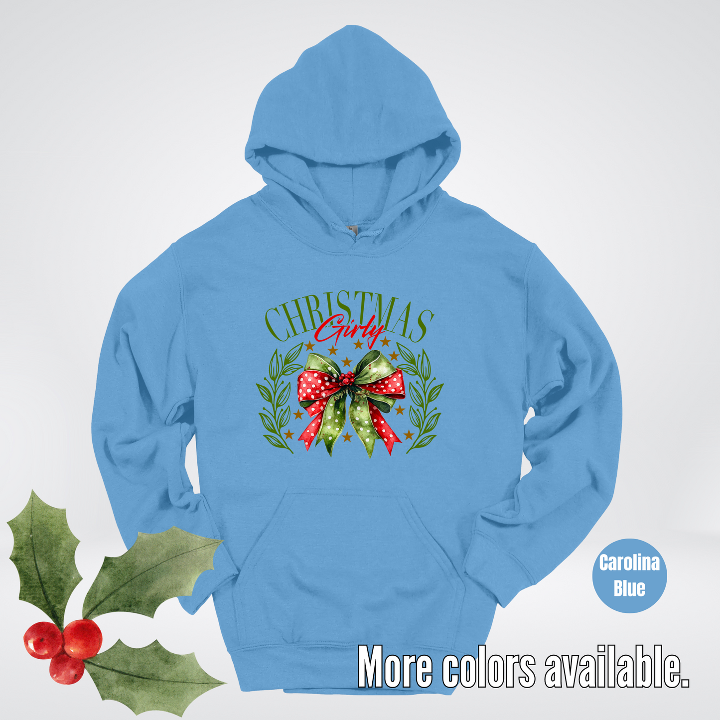 Christmas Girly Green And Red Coquette Hoodie