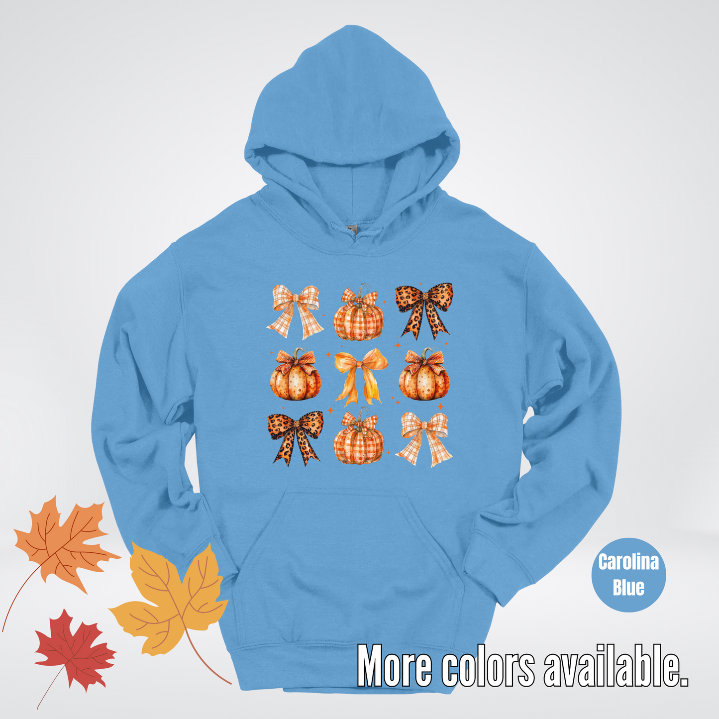 Fall Coquette Leopard Print and Flannel Bows And Pumpkins Hoodie