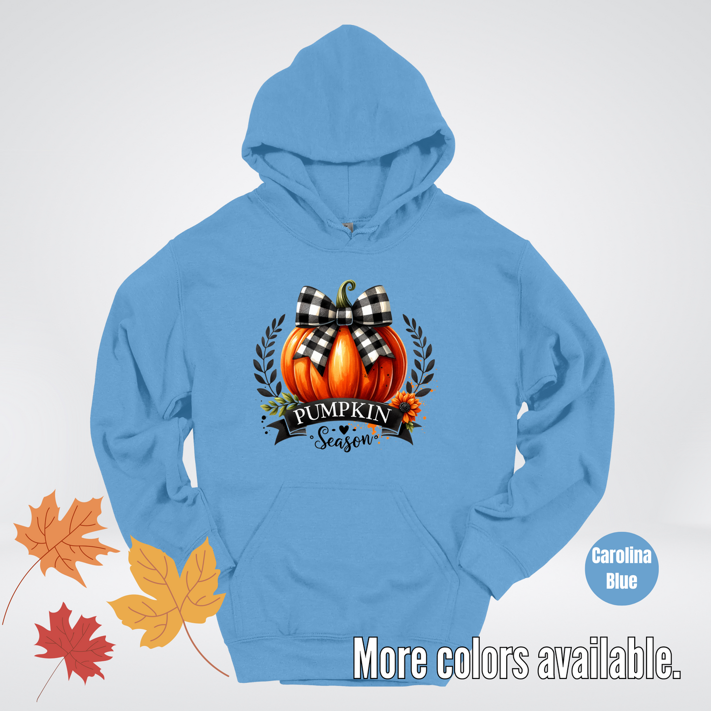 Pumpkin Season Black And While Flannel Coquette Bow Hoodie