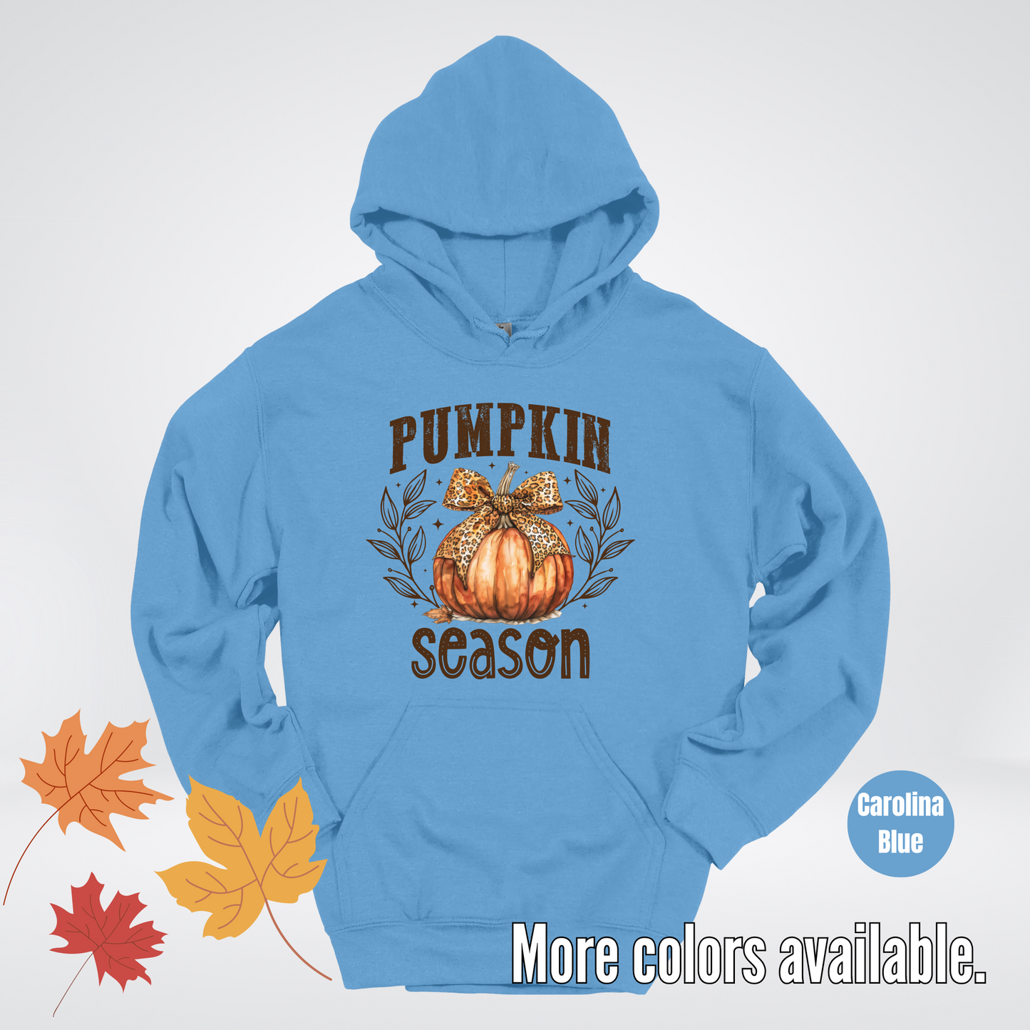 Pumpkin Season Leopard Print Coquette Bow Hoodie