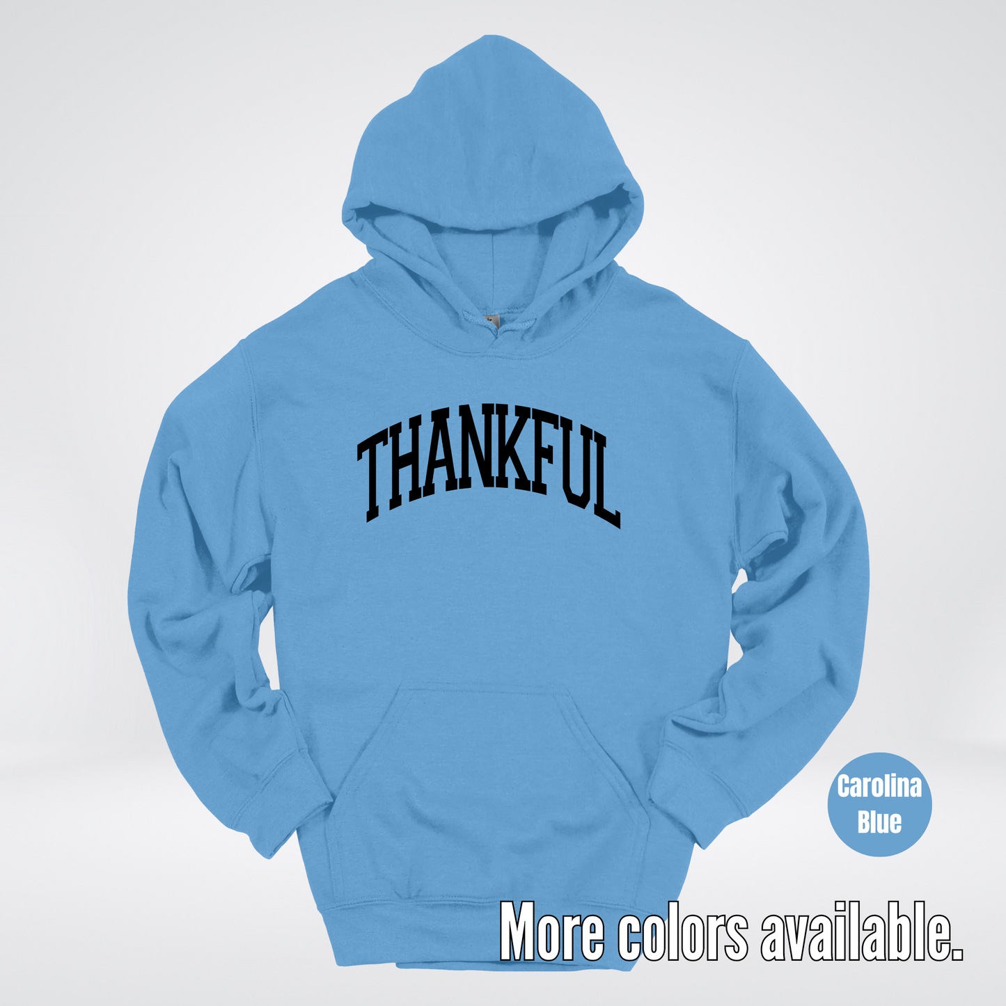 Thankful Varsity Hoodie - Black Design