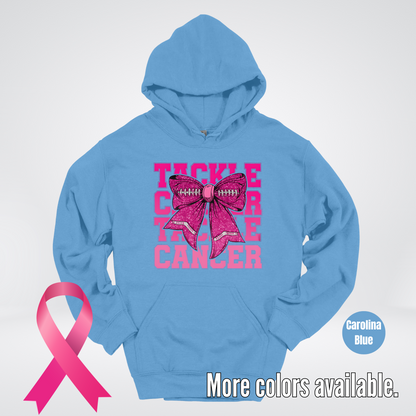 Tackle Cancer Coquette Football Breast Cancer Awareness 2 Hoodie