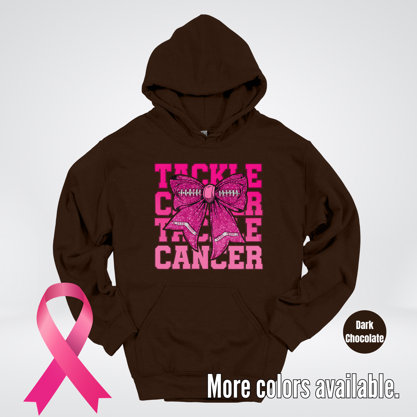 Tackle Cancer Coquette Football Breast Cancer Awareness 2 Hoodie