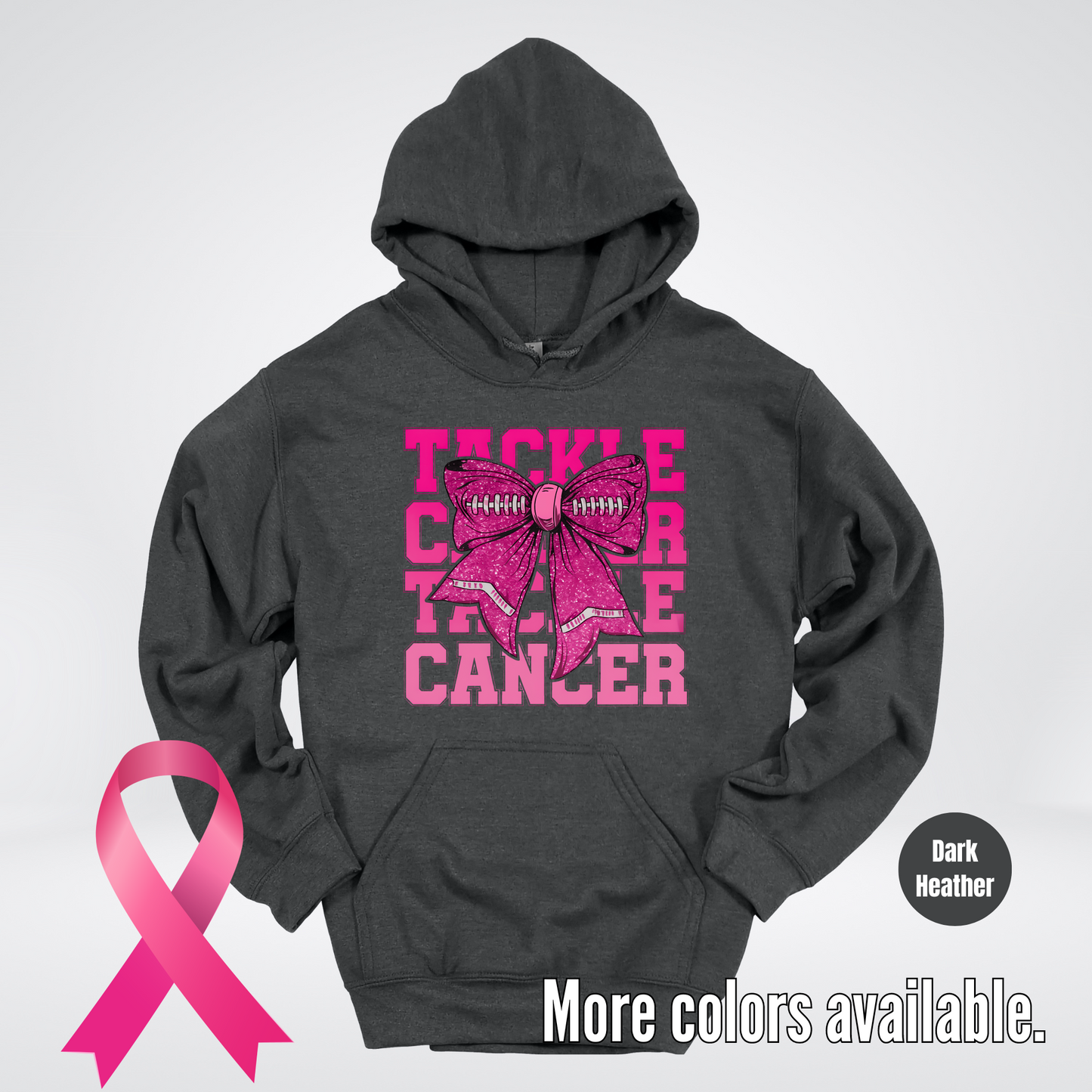 Tackle Cancer Coquette Football Breast Cancer Awareness 2 Hoodie