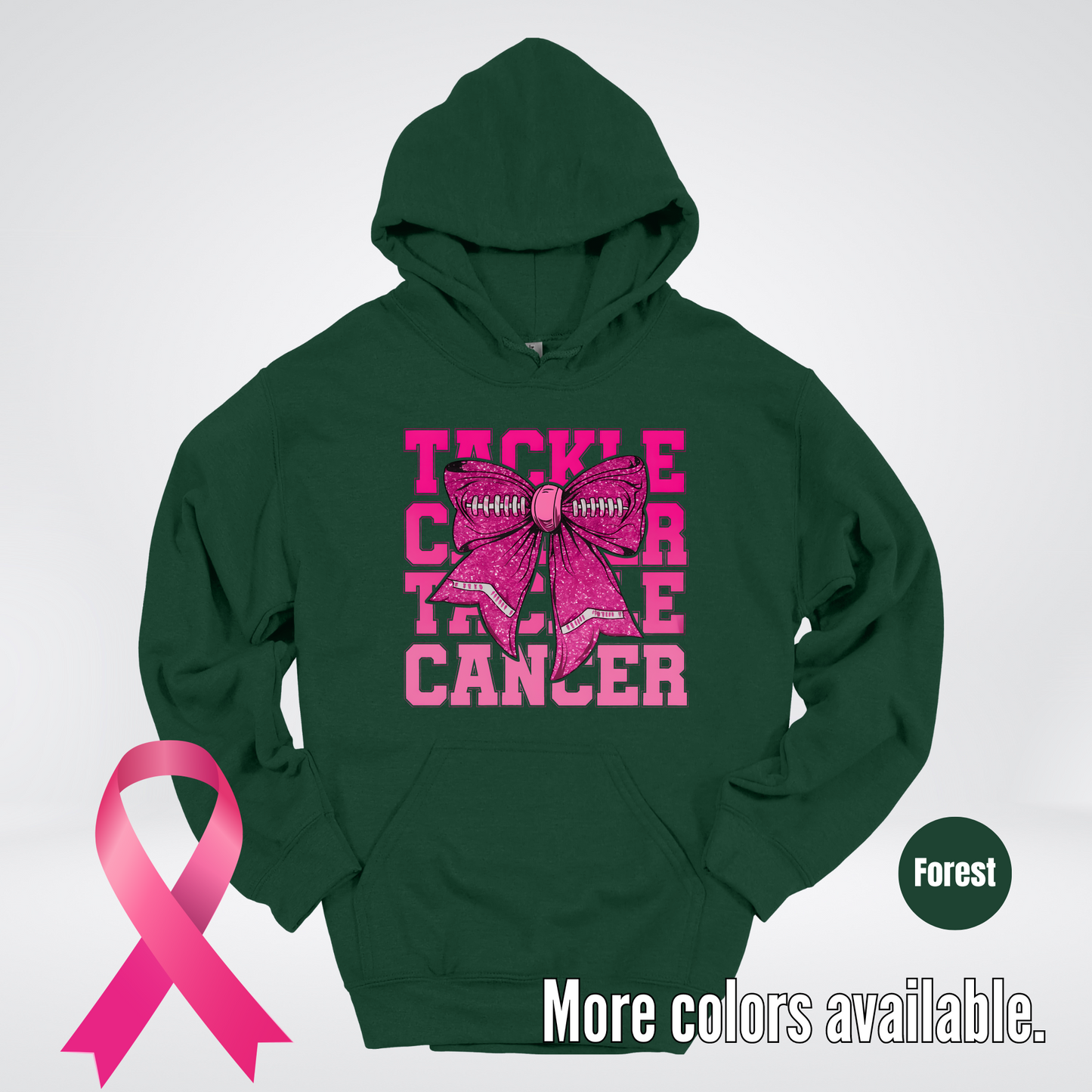 Tackle Cancer Coquette Football Breast Cancer Awareness 2 Hoodie