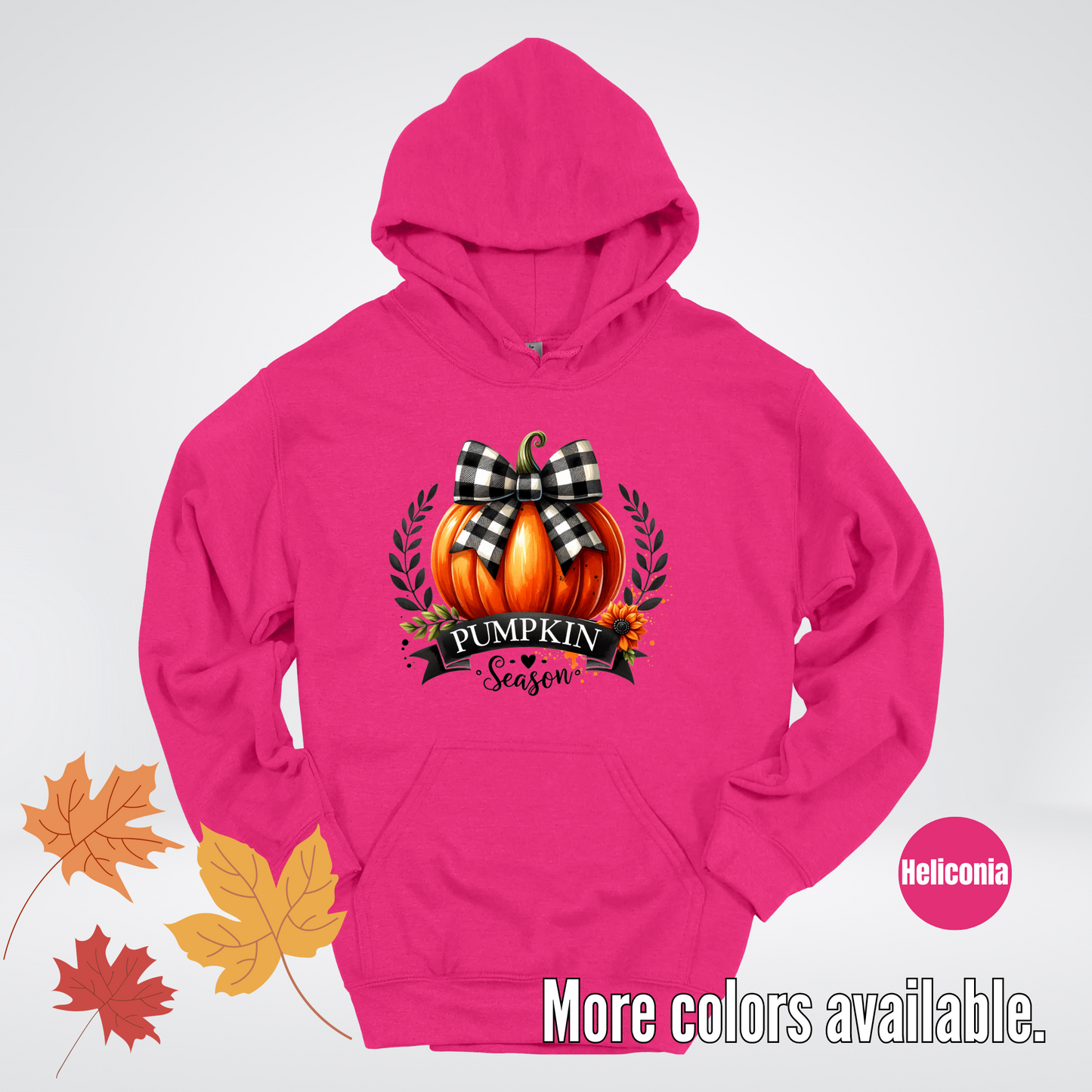 Pumpkin Season Black And While Flannel Coquette Bow Hoodie