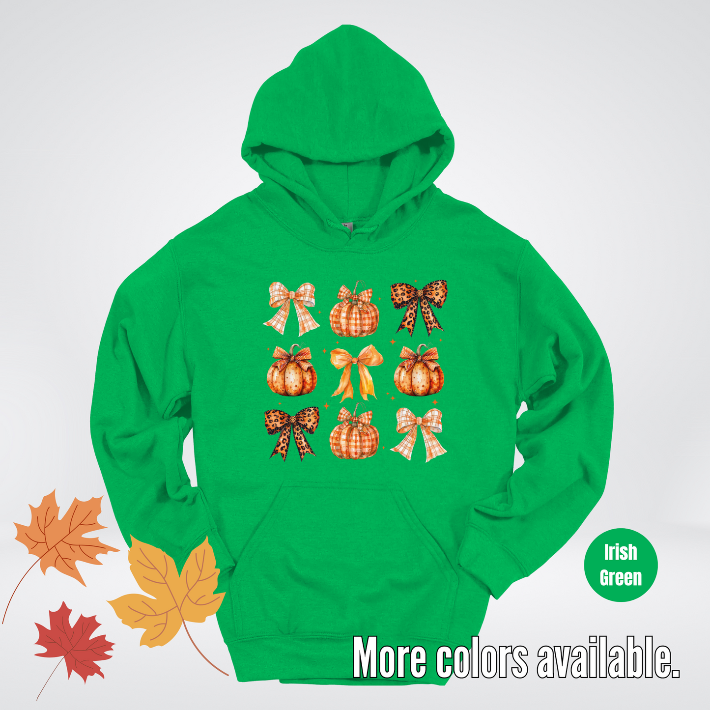 Fall Coquette Leopard Print and Flannel Bows And Pumpkins Hoodie