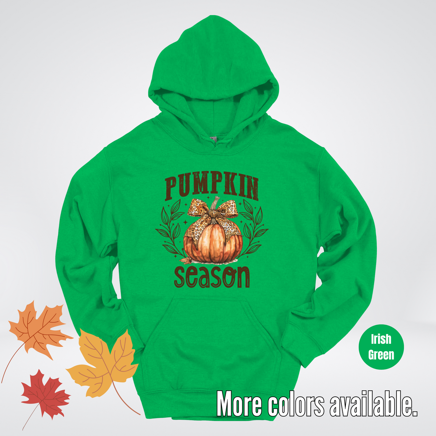 Pumpkin Season Leopard Print Coquette Bow Hoodie