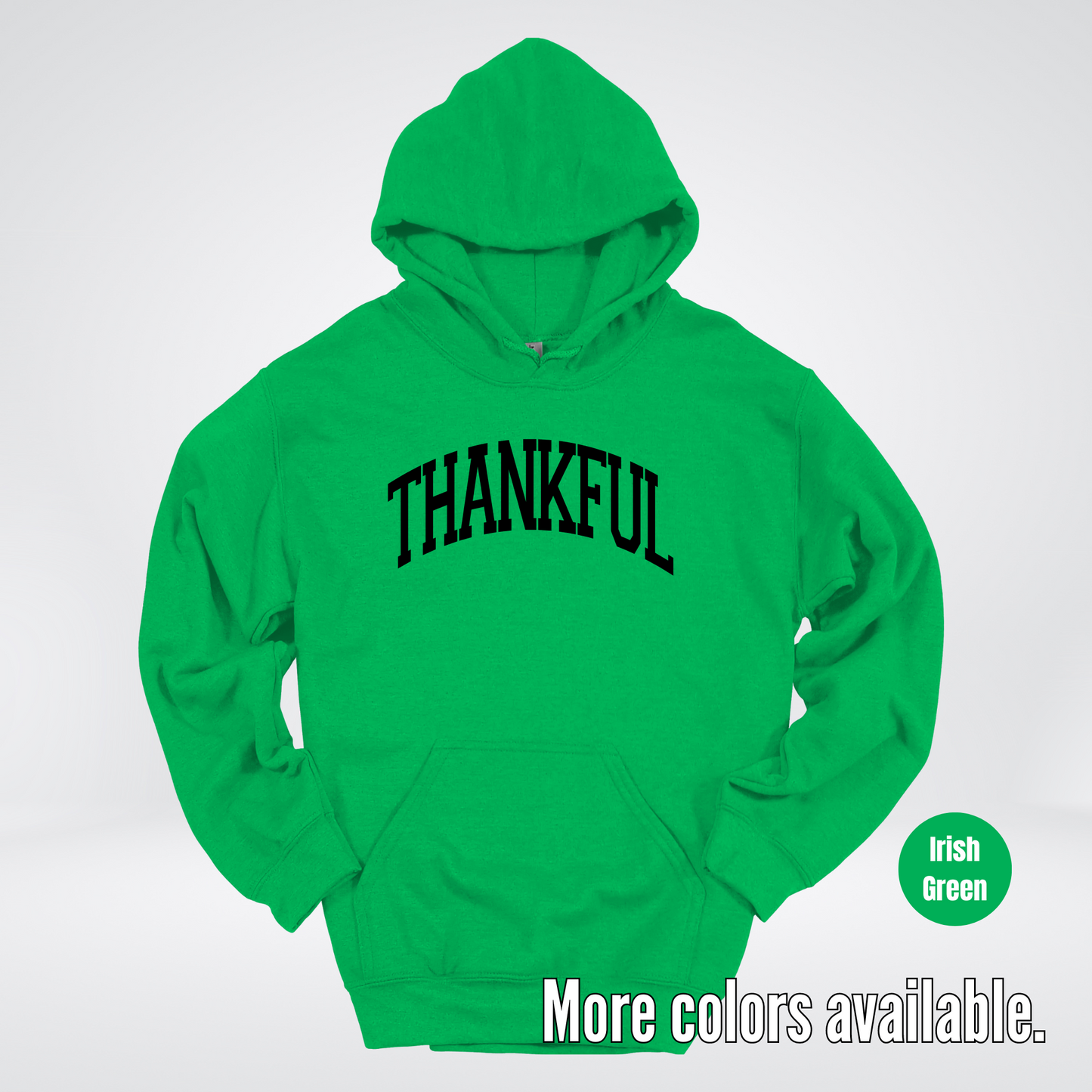 Thankful Varsity Hoodie - Black Design