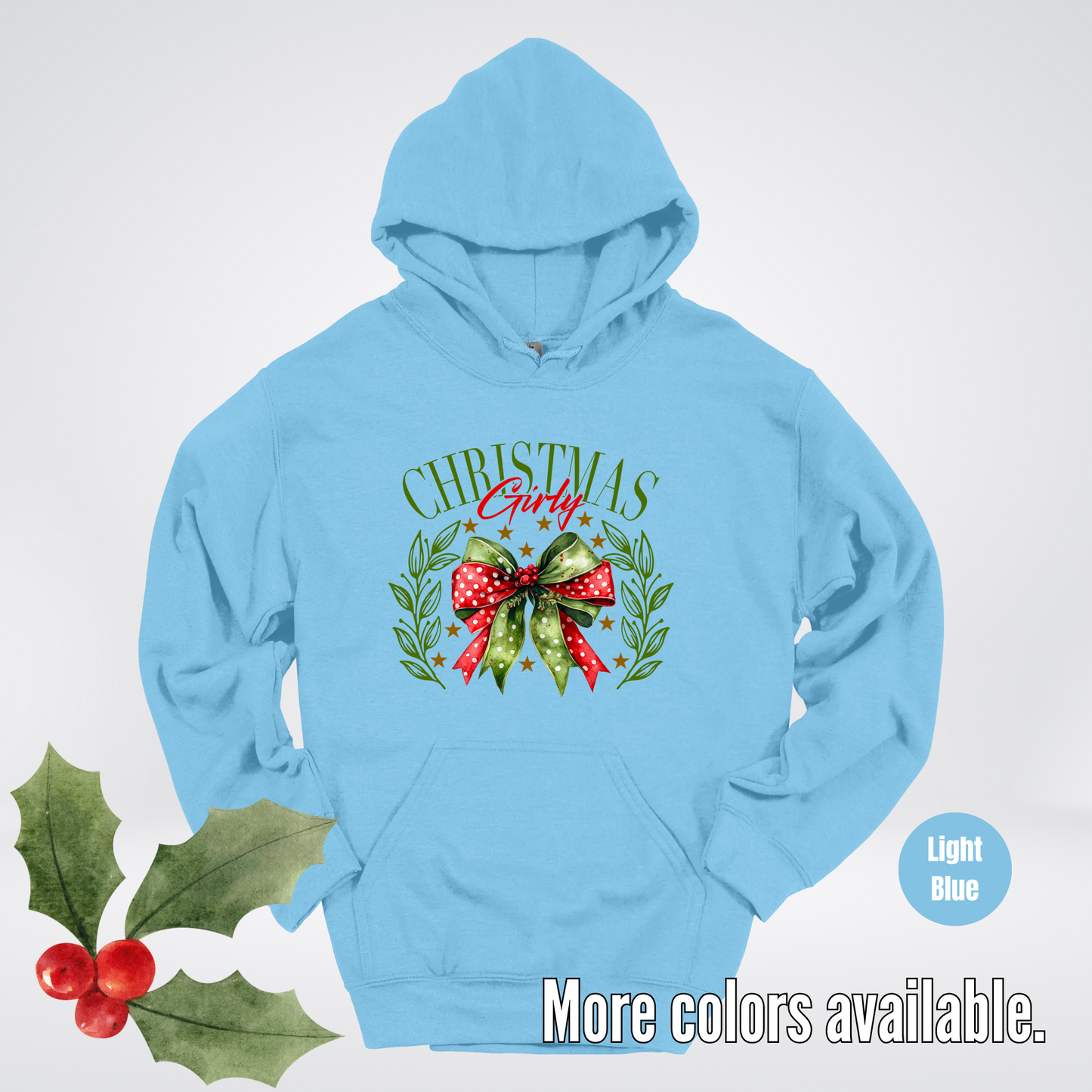 Christmas Girly Green And Red Coquette Hoodie