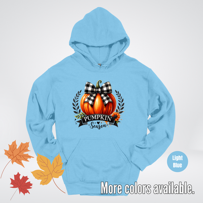 Pumpkin Season Black And While Flannel Coquette Bow Hoodie