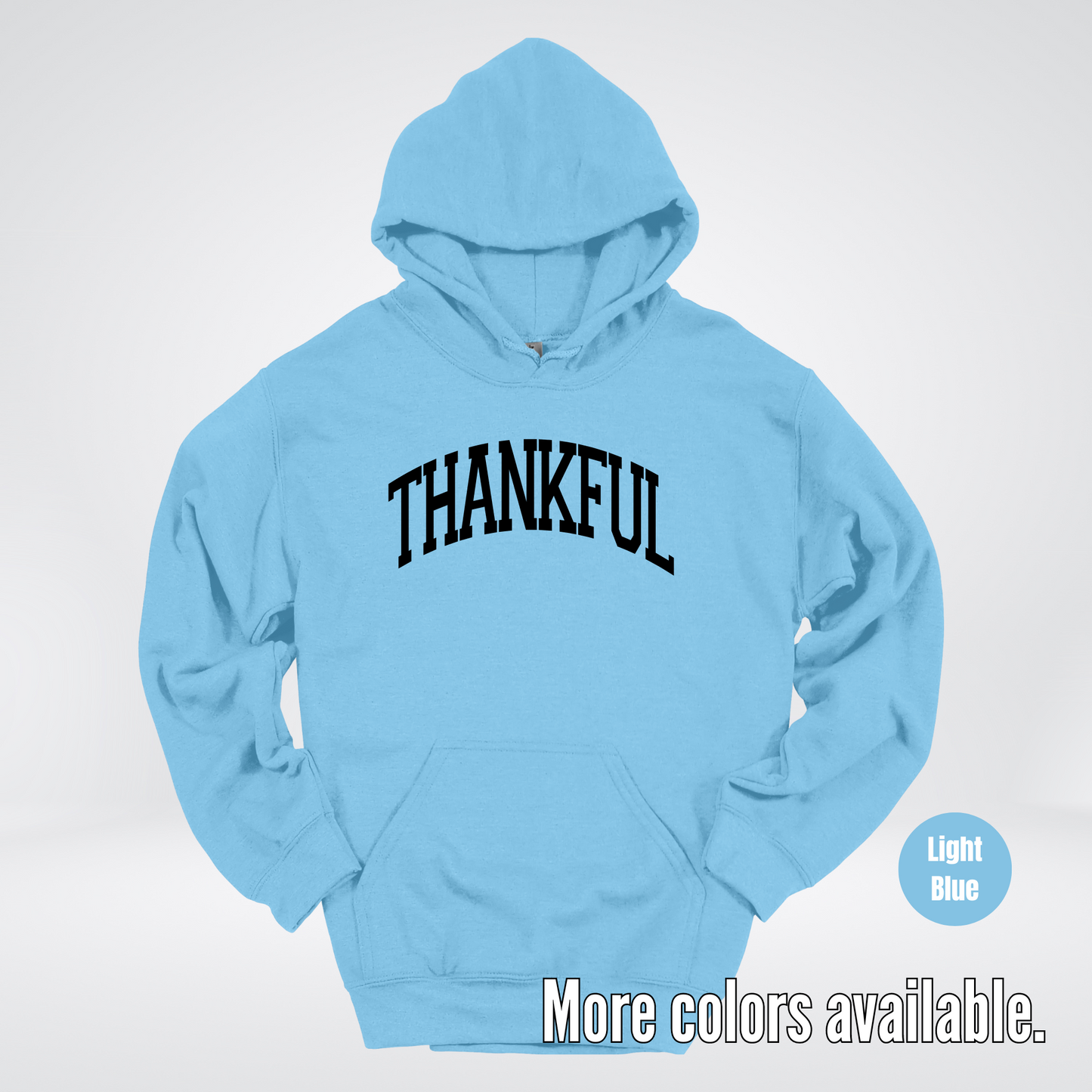 Thankful Varsity Hoodie - Black Design