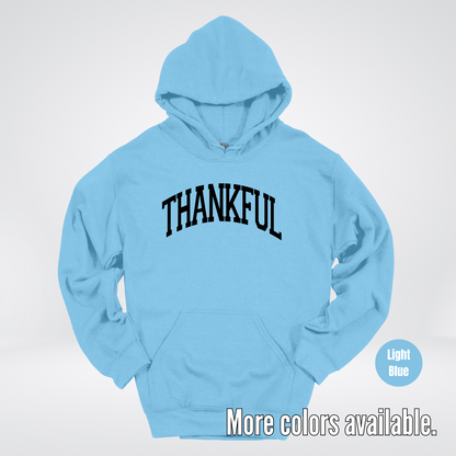 Thankful Varsity Hoodie - Black Design