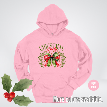 Christmas Girly Green And Red Coquette Hoodie