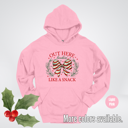 Out Here Lookin Like A Snack Coquette Christmas Hoodie