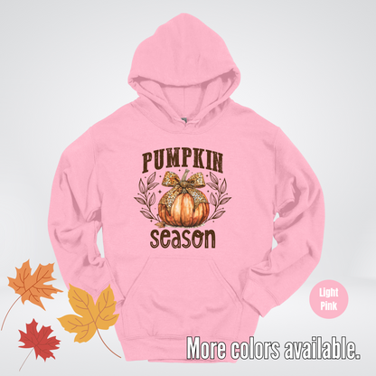 Pumpkin Season Leopard Print Coquette Bow Hoodie