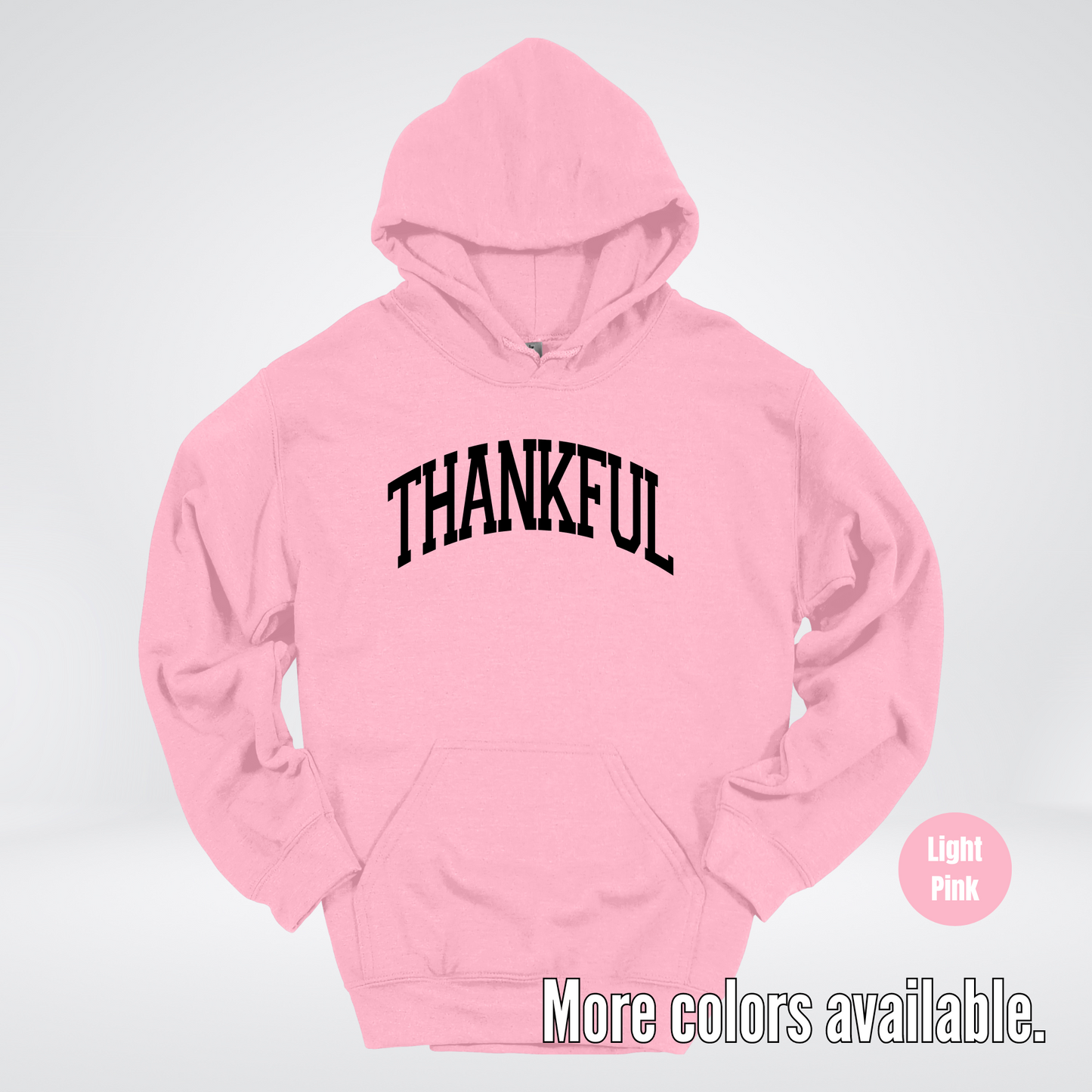 Thankful Varsity Hoodie - Black Design