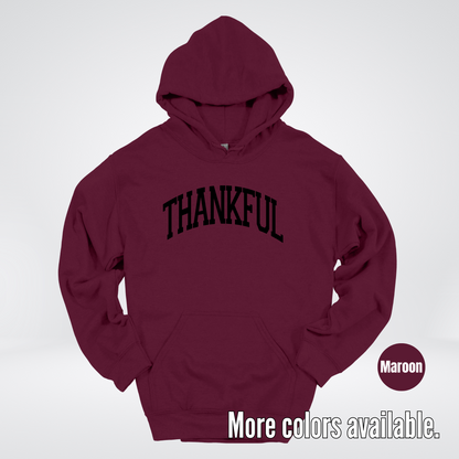 Thankful Varsity Hoodie - Black Design