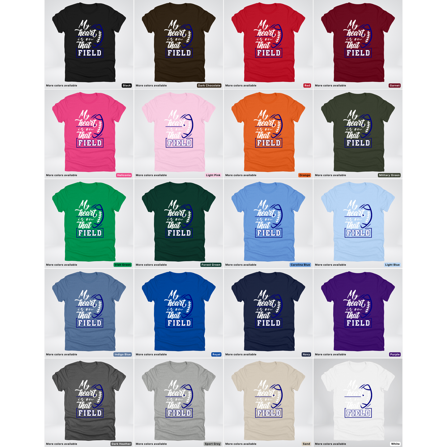 My Heart Is On That Field – Navy Design – T-Shirt