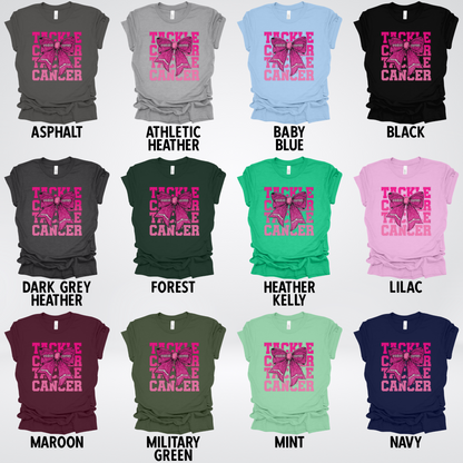 Tackle Cancer Coquette Football Breast Cancer Awareness 2 T-Shirt