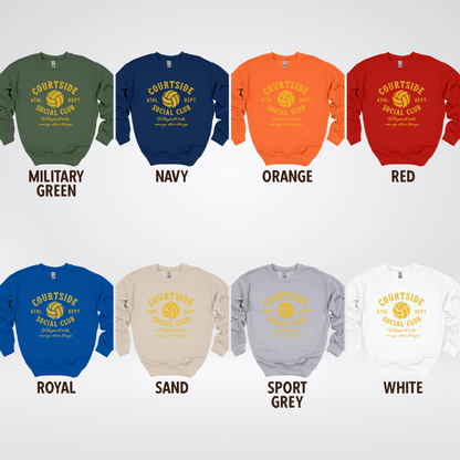 Courtside Social Club – Gold – Volleyball Design Crewneck Sweatshirt