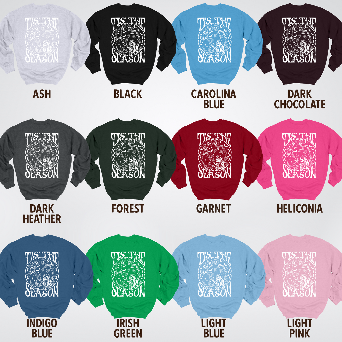 Tis The Season Front & Back Halloween Crewneck Sweatshirt