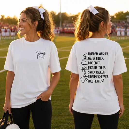 Sports Mom Uniform Washer Sideline Cheerer - Black Design - T-Shirt