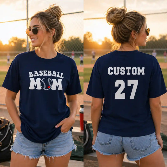 Custom Name & Number- Baseball Design 6 T-Shirt