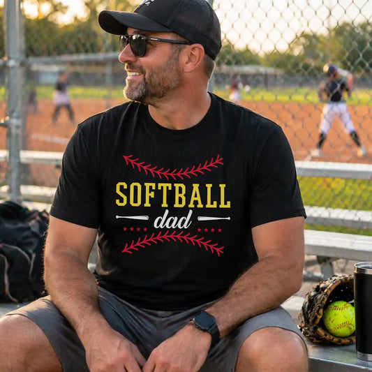 Softball Dad - White Design - T-Shirt