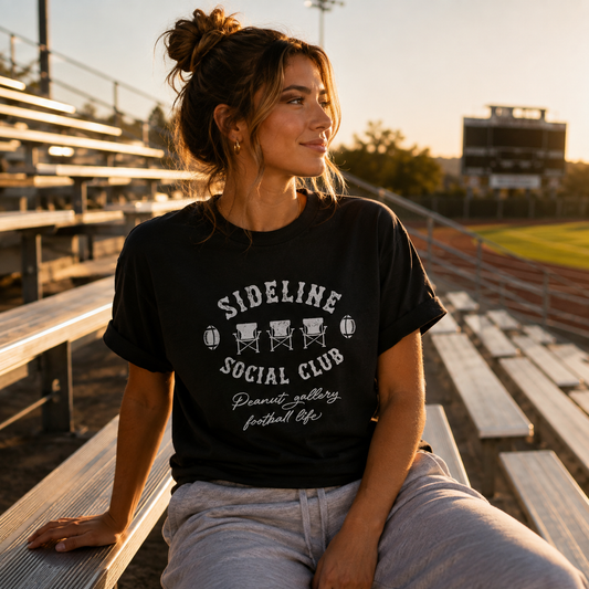 Sideline Social Club Peanut Gallery Football Life - White Design - T-Shirt