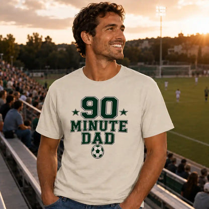90 Minute Dad – Faux Embroidery Soccer Dad – T-Shirt