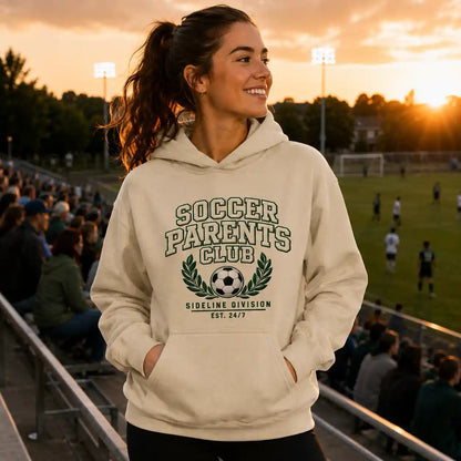 Soccer Parents Club Faux Embroidery Sideline Hoodie