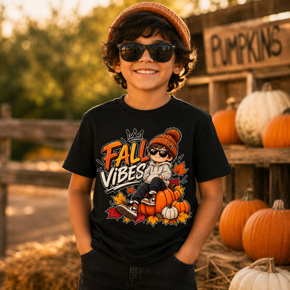 Fall Vibes – Cool Pumpkin Patch Autumn Youth T-Shirt