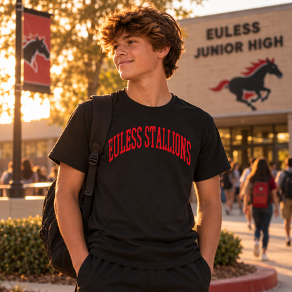 Euless Stallions – Classic Collegiate - Red Design - T-Shirt