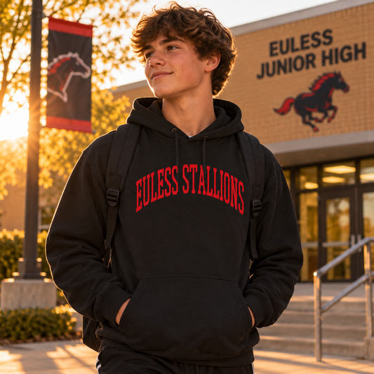 Euless Stallions – Classic Collegiate - Red Design - Hoodie