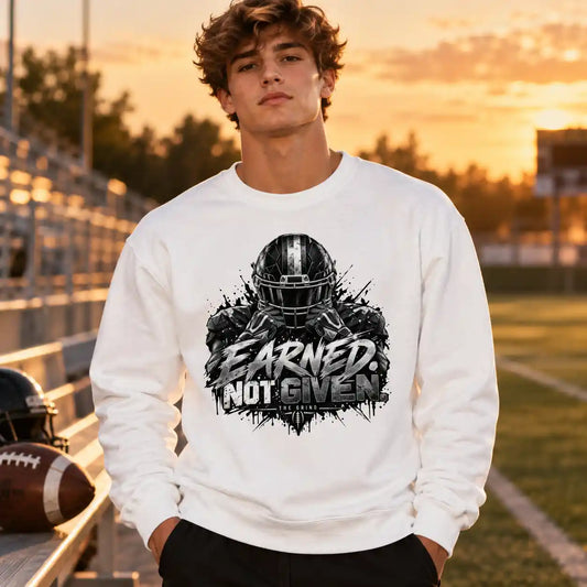 Earned Not Given – The Grind Football Crewneck Sweatshirt