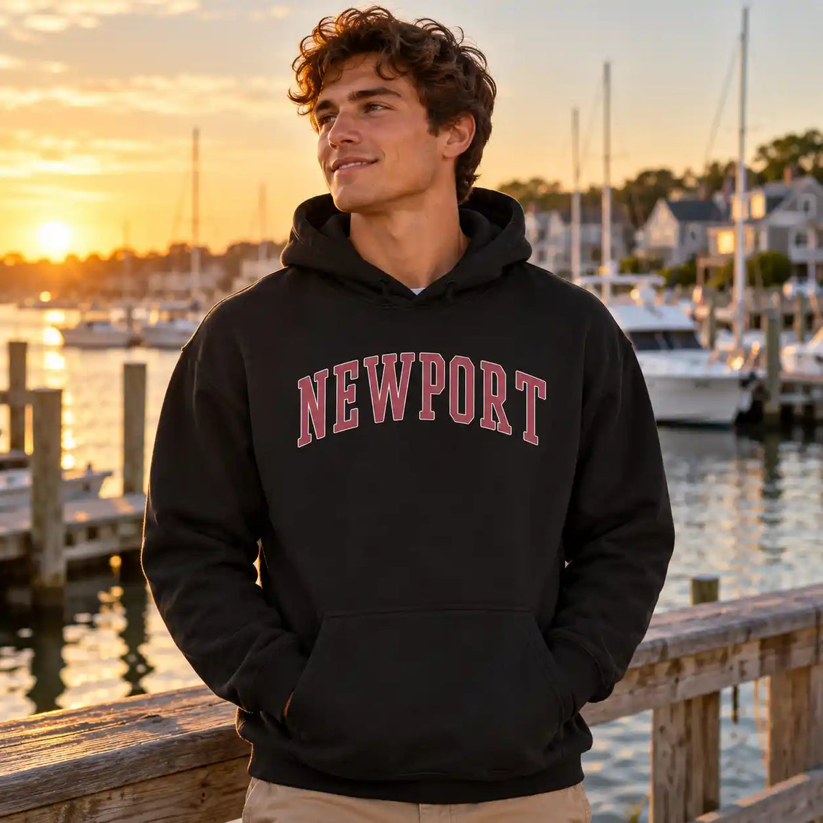 Newport Destination - Red Design - Hoodie