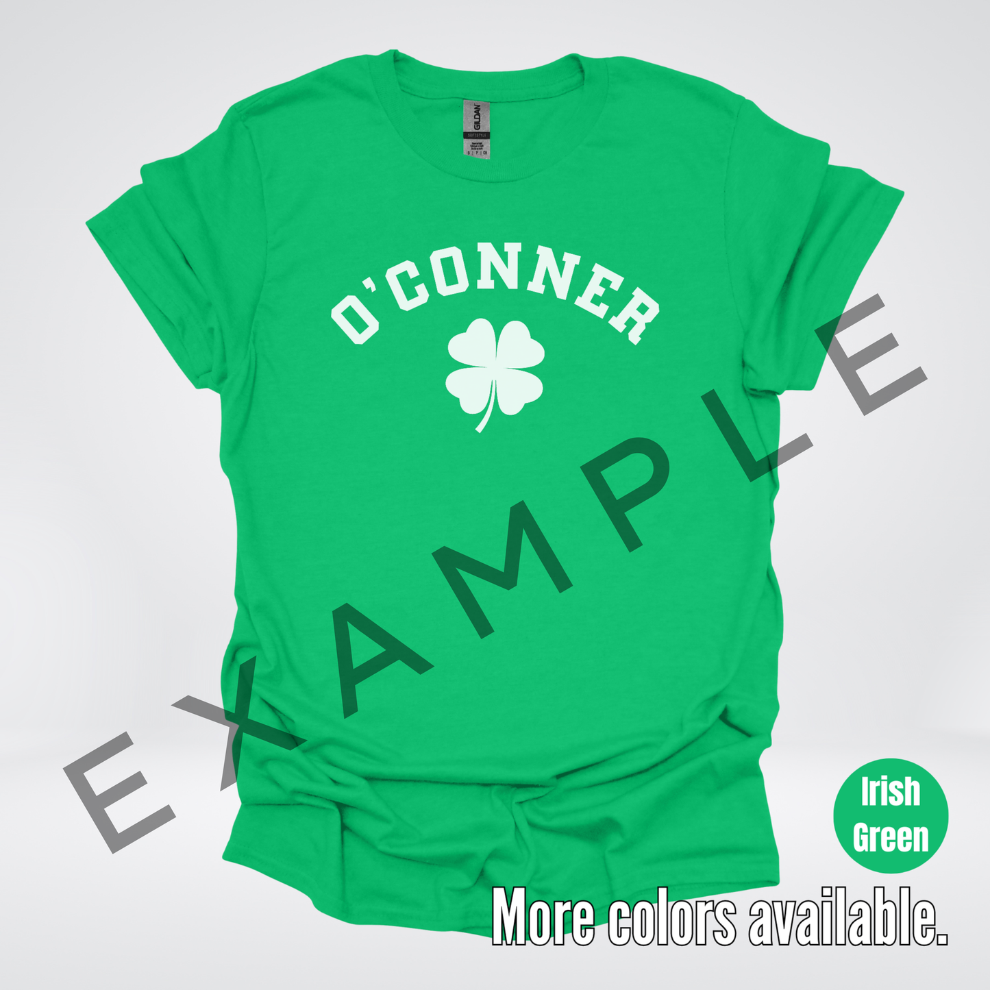 Custom Last Name, Name, Nickname, Etc. & Four Leaf Clover - White Design - St. Patrick's Day T-Shirt