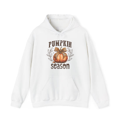 Pumpkin Season Leopard Print Coquette Bow Hoodie