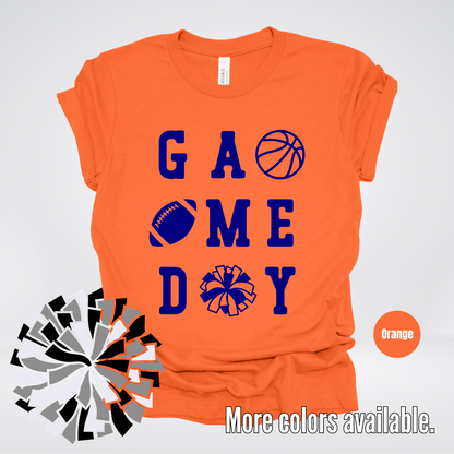 Game Day – Navy Design - Basketball Football Cheer T-Shirt