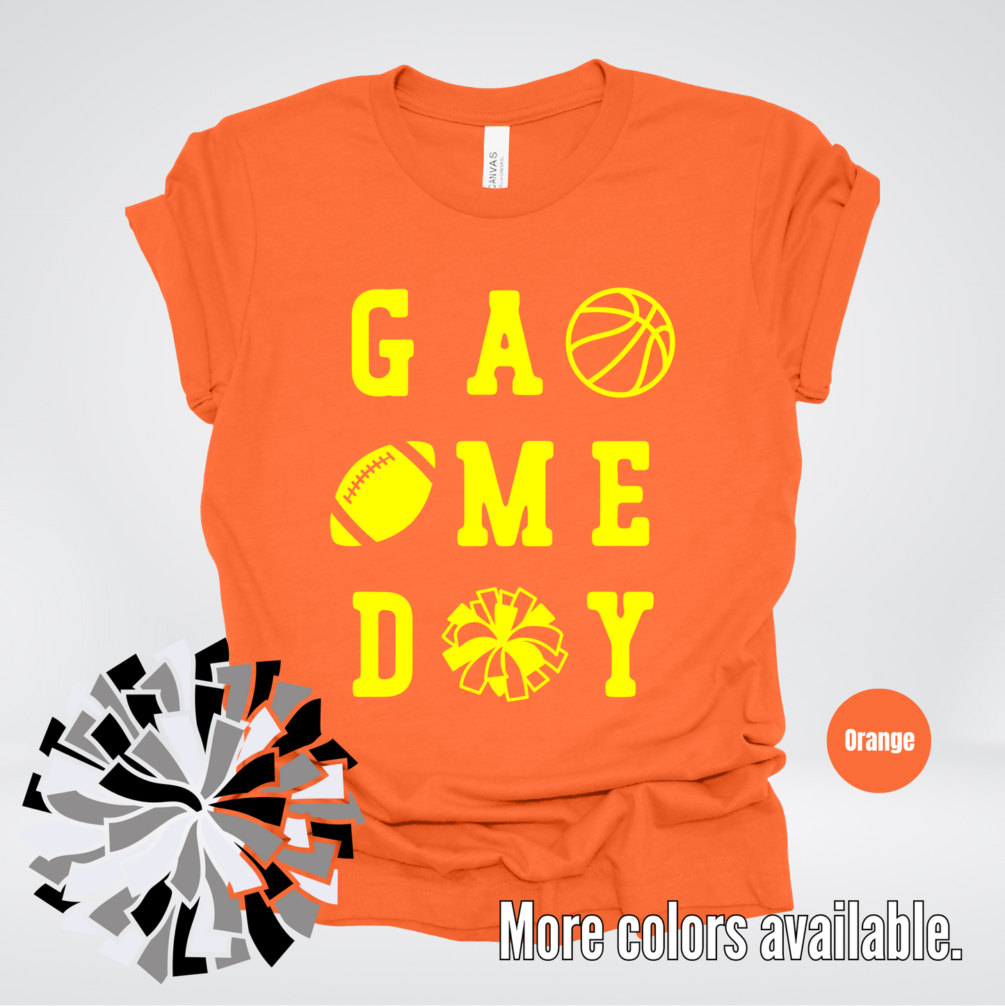 Game Day – Yellow Design - Basketball Football Cheer T-Shirt