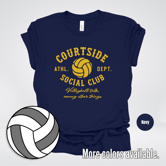 Courtside Social Club – Gold – Volleyball Design T-Shirt