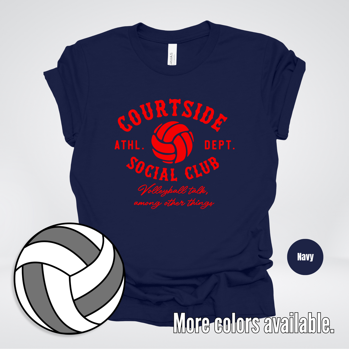 Courtside Social Club – Red – Volleyball Design T-Shirt