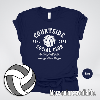 Courtside Social Club – White – Volleyball Design T-Shirt