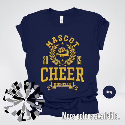 Custom Mascot, Year, & Name – Gold - Cheer Design 22 T-Shirt