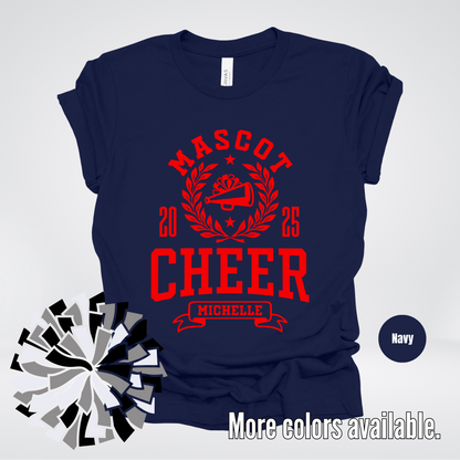 Custom Mascot, Year, & Name – Red - Cheer Design 23 T-Shirt