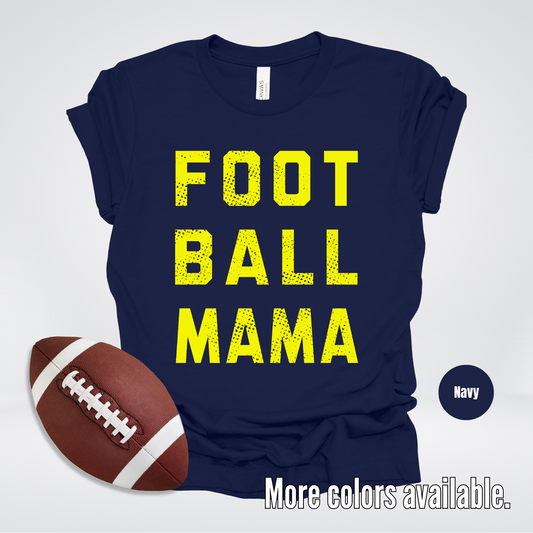 Football Mama Distressed - Yellow Design - T-Shirt