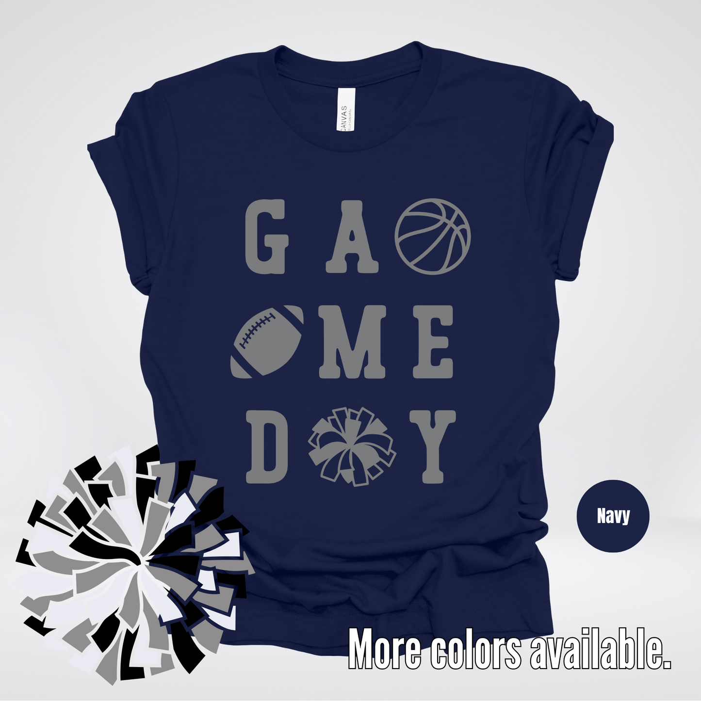 Game Day – Gray Design - Basketball Football Cheer T-Shirt